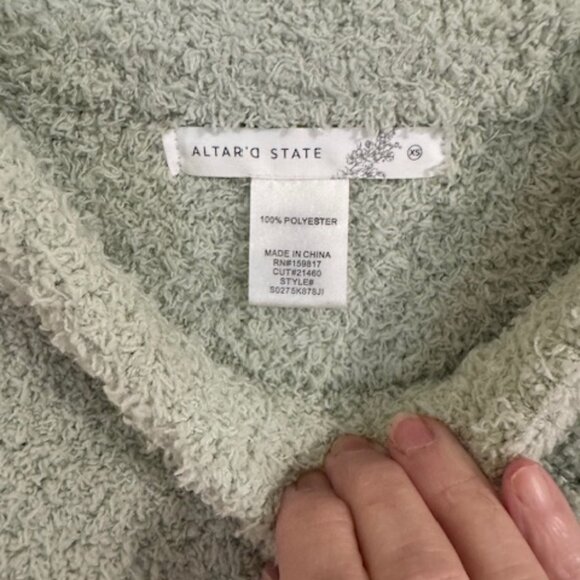 Oversized Altar'd State Cottagecore Mint Green Top Drop Shoulder Pullover XS - Picture 3 of 5